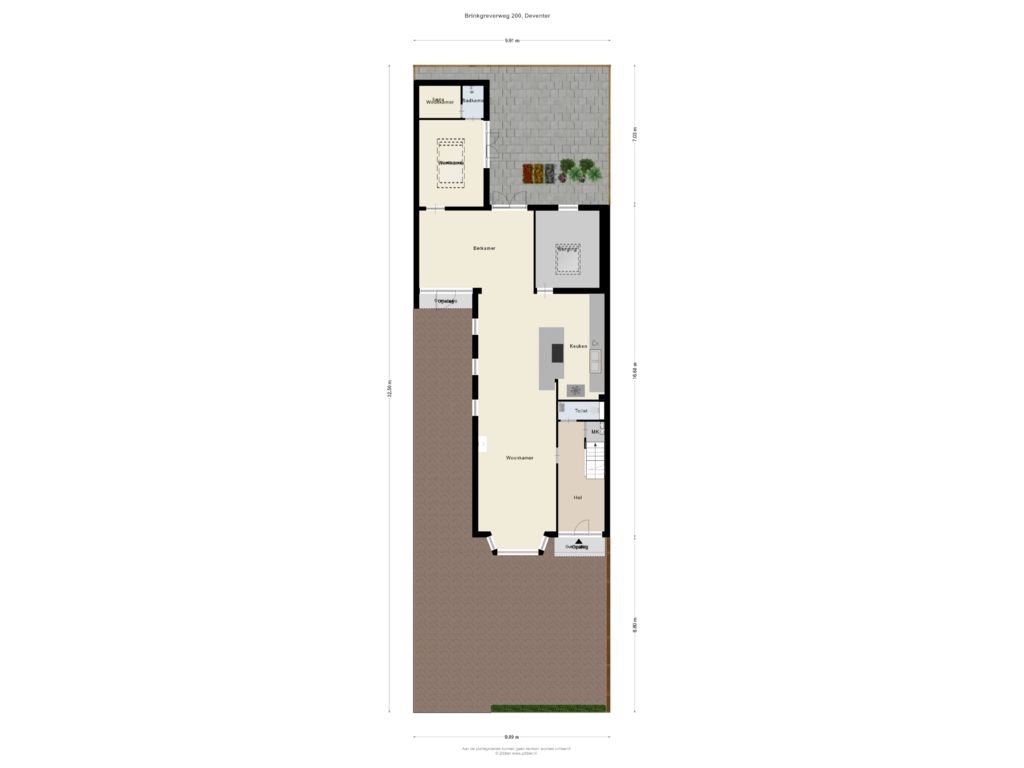 Bekijk plattegrond van Begane grond Tuin van Brinkgreverweg 200