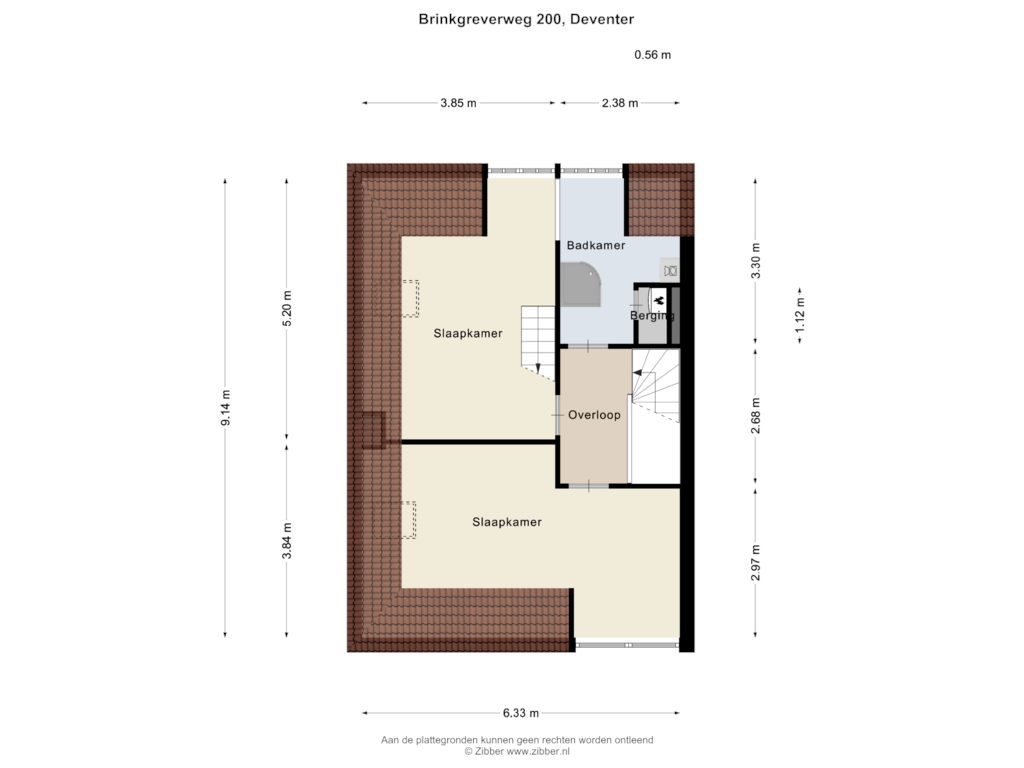 Bekijk plattegrond van Tweede verdieping van Brinkgreverweg 200