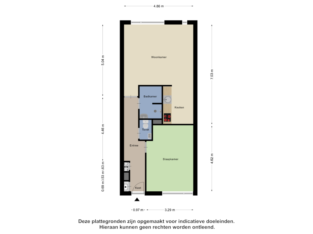 View floorplan of Appartement of Molensteeg 1-03