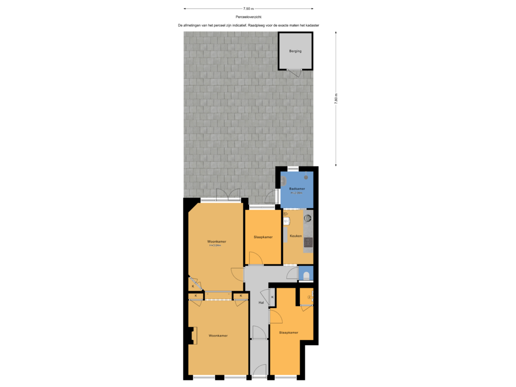 View floorplan of Perceeloverzicht of Tholensestraat 155