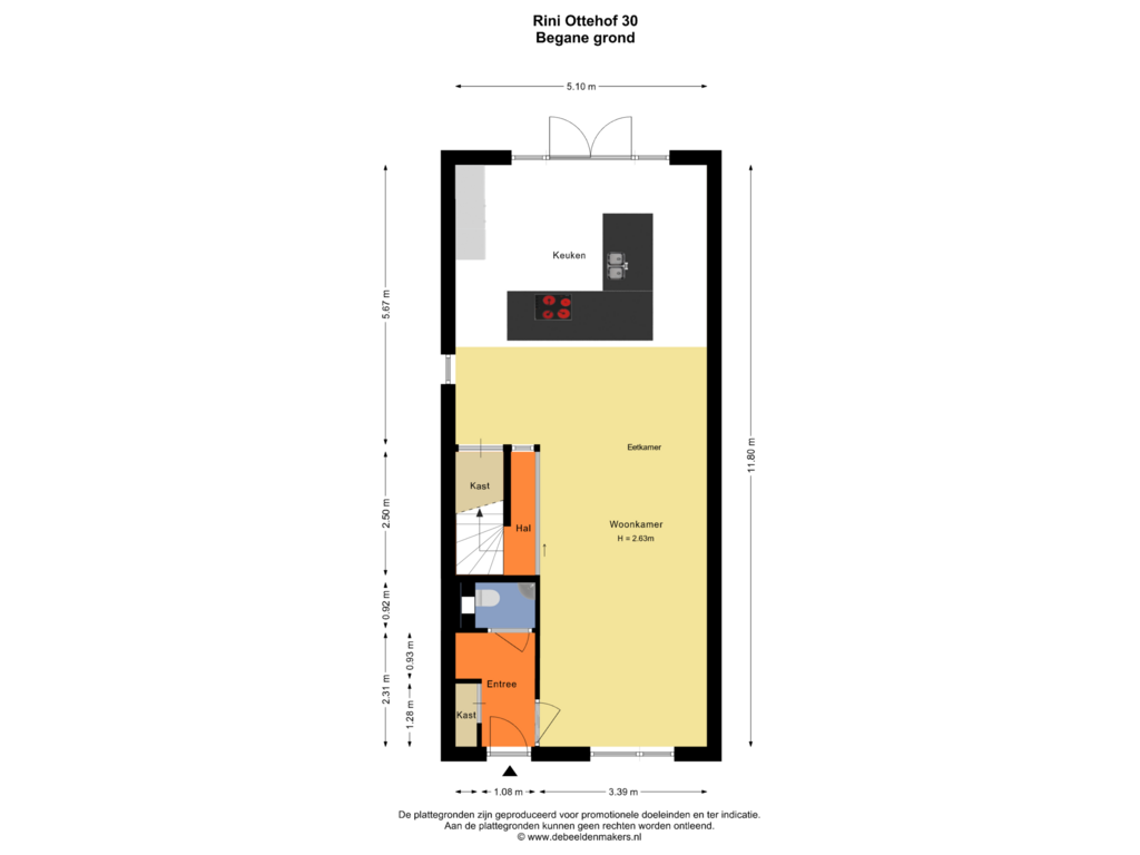 View floorplan of Begane grond of Rini Ottehof 30