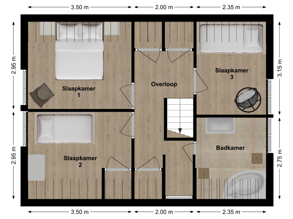 Bekijk plattegrond van Floor 1 van Perzikstraat 19