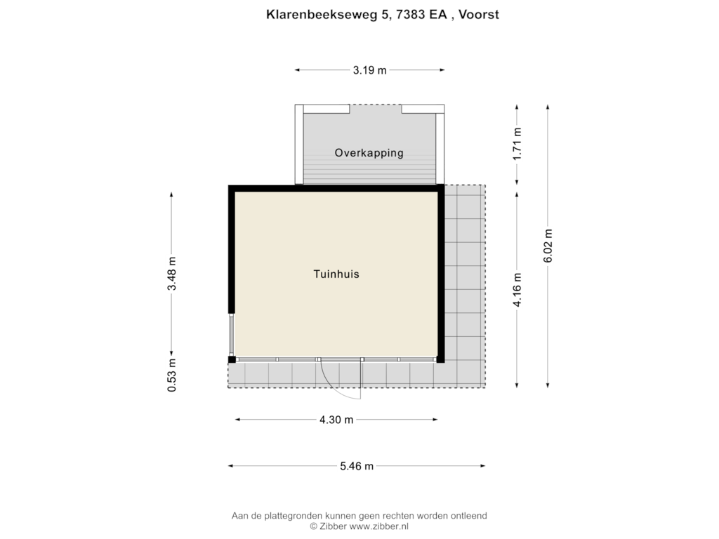 Bekijk plattegrond van Tuinhuis van Klarenbeekseweg 5