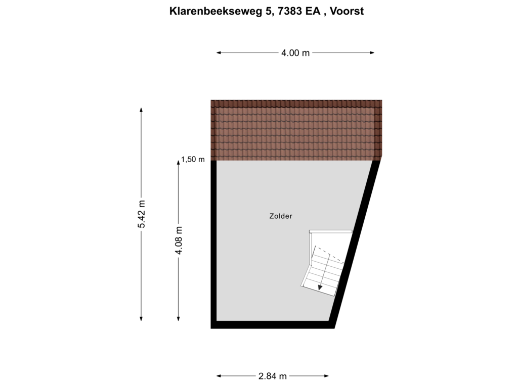 Bekijk plattegrond van Zolder van Klarenbeekseweg 5