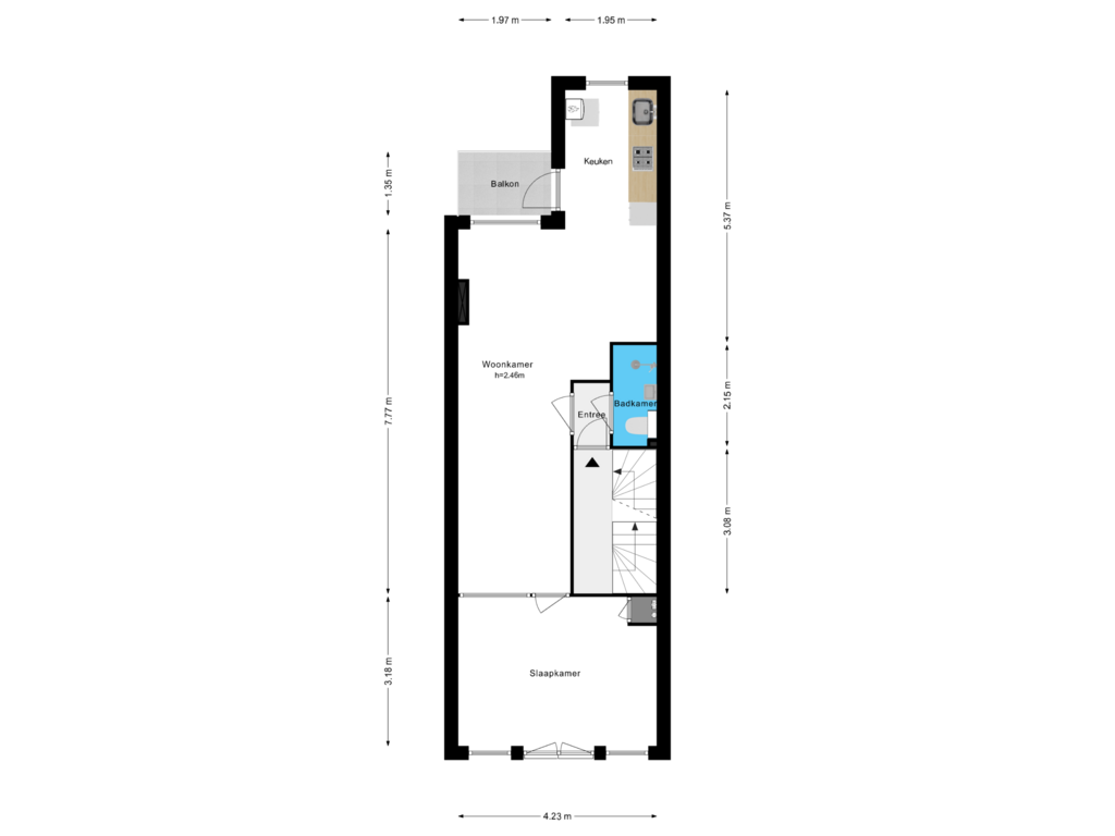 Bekijk plattegrond van 1e Verdieping van Joan Melchior Kemperstraat 111-1