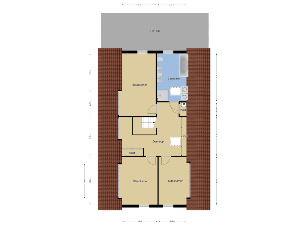 Bekijk plattegrond van 1e verdieping van Wageningsestraat 65