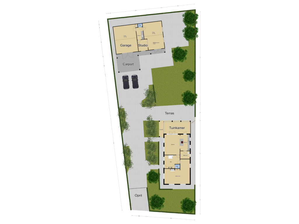 Bekijk plattegrond van Perceel overzicht van Wageningsestraat 65