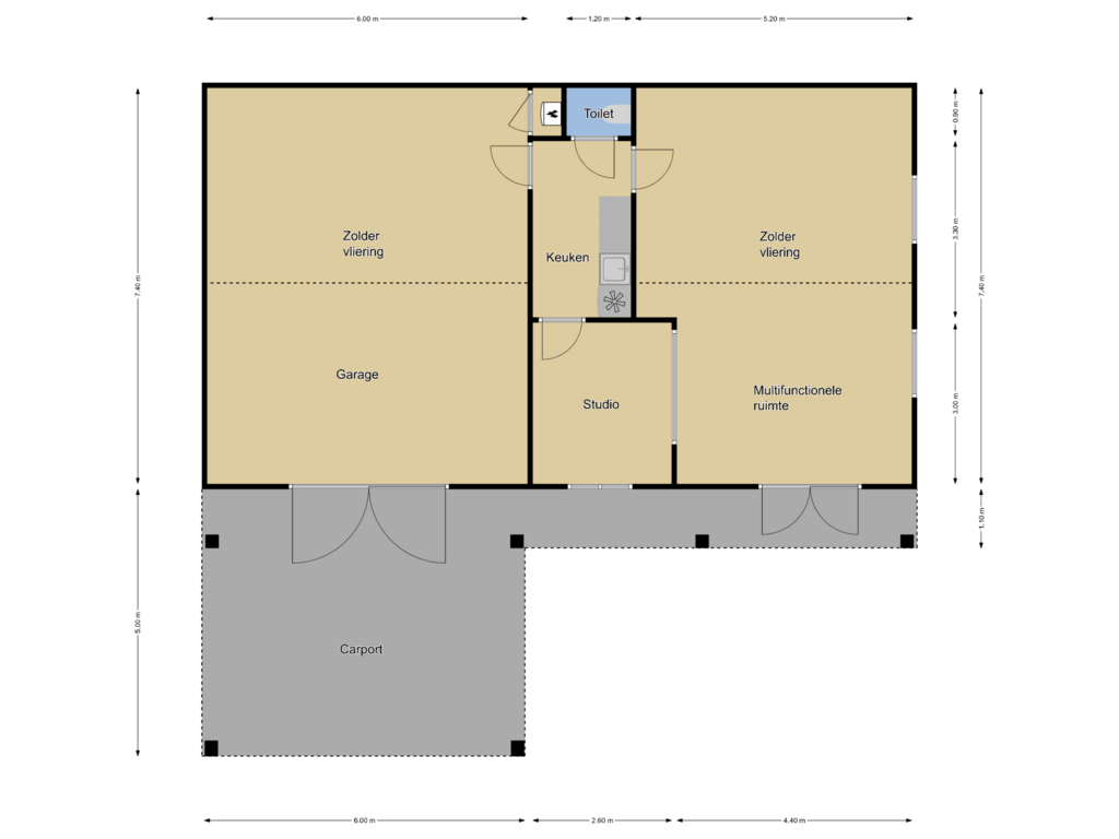 Bekijk plattegrond van Bijgebouw van Wageningsestraat 65