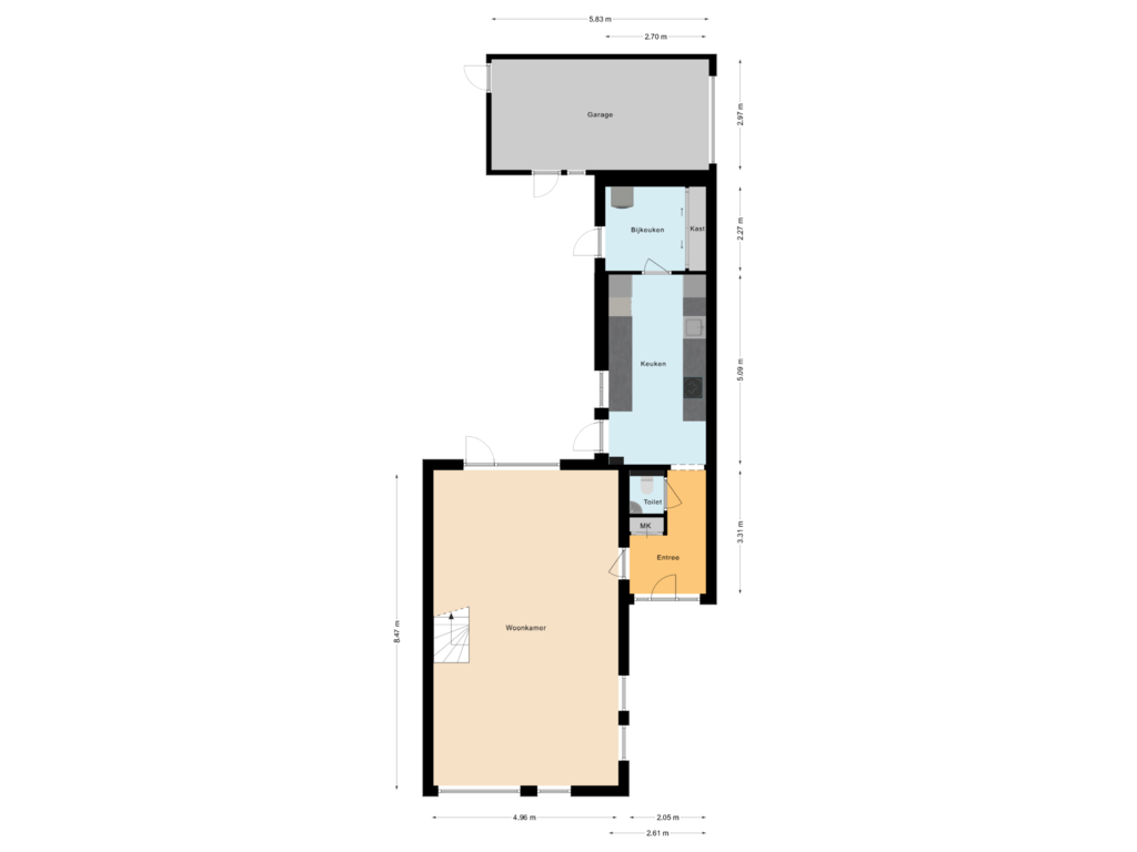 Bekijk plattegrond van Begane Grond van Bethesdastraat 27