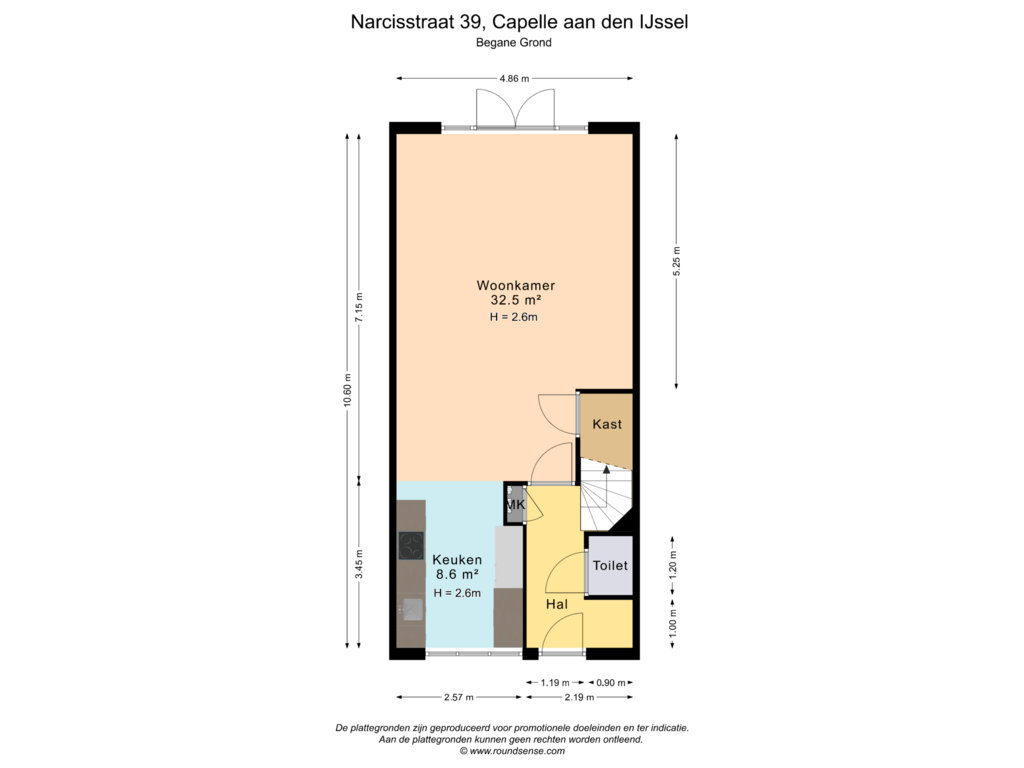 Bekijk plattegrond van Begane Grond van Narcisstraat 39