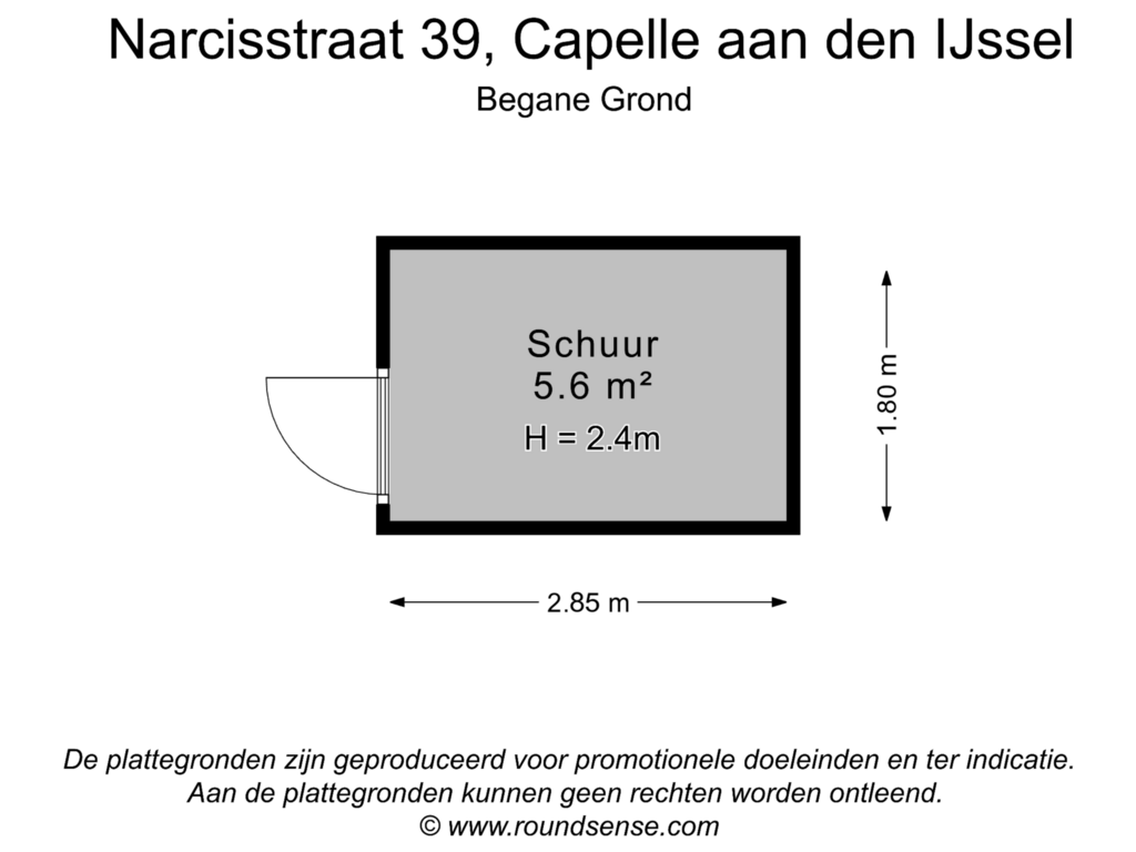 Bekijk plattegrond van Schuur van Narcisstraat 39