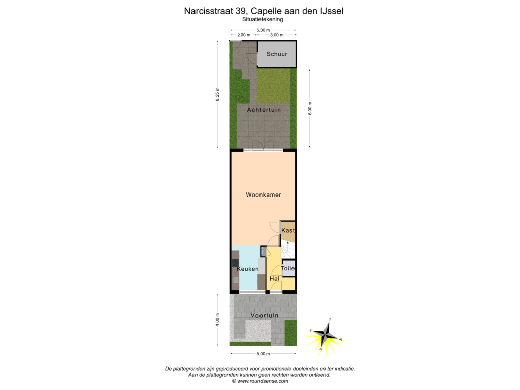 Bekijk plattegrond van Situatietekening van Narcisstraat 39