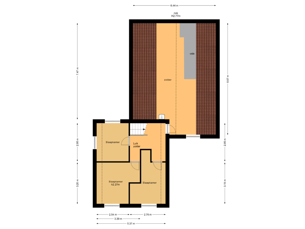 Bekijk plattegrond van 1e verdieping van Marssestraat 29