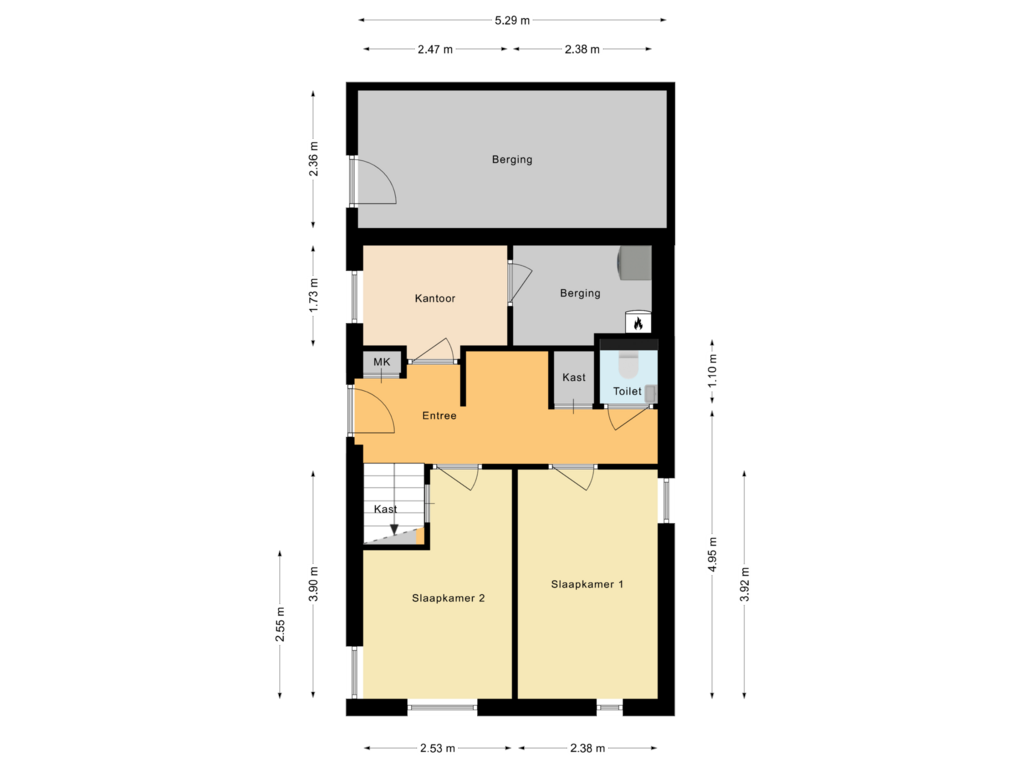 Bekijk plattegrond van Begane grond van Overtoom 76