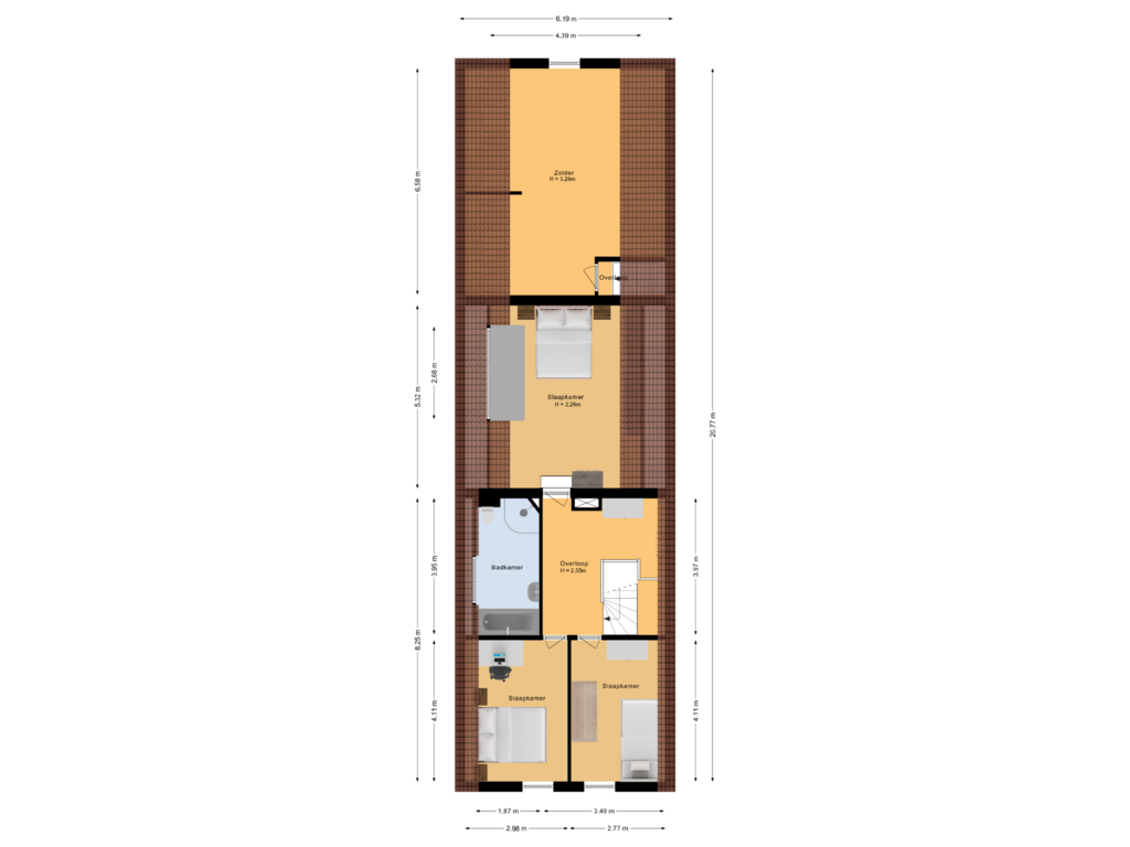 View floorplan of Eerste verdieping of Rijksweg 3