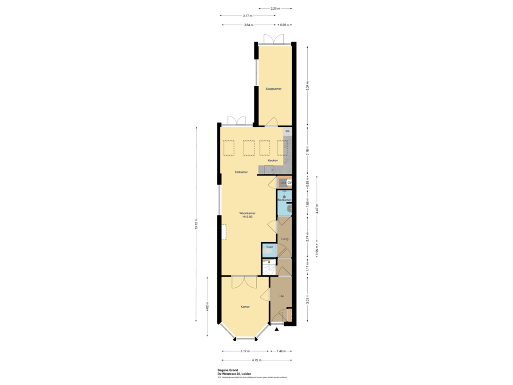 View floorplan of Begane Grond of De Wetstraat 35