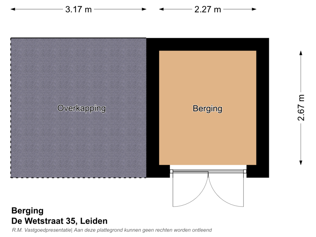 View floorplan of Berging of De Wetstraat 35