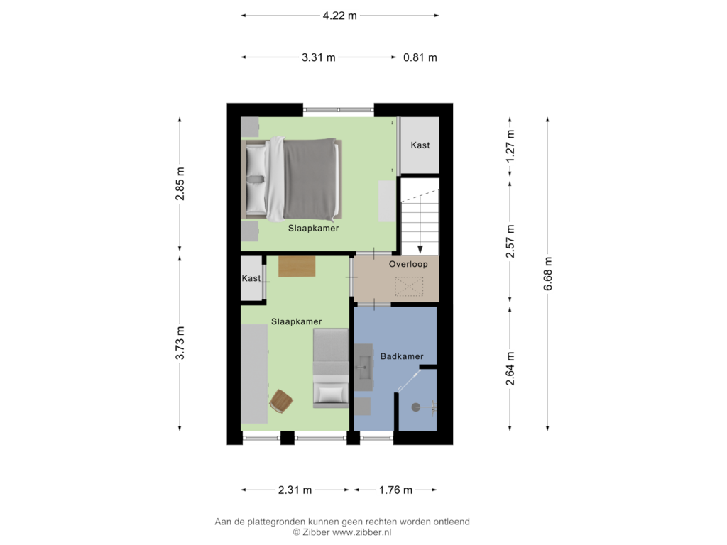 Bekijk plattegrond van Eerste verdieping van Vermeerstraat 53