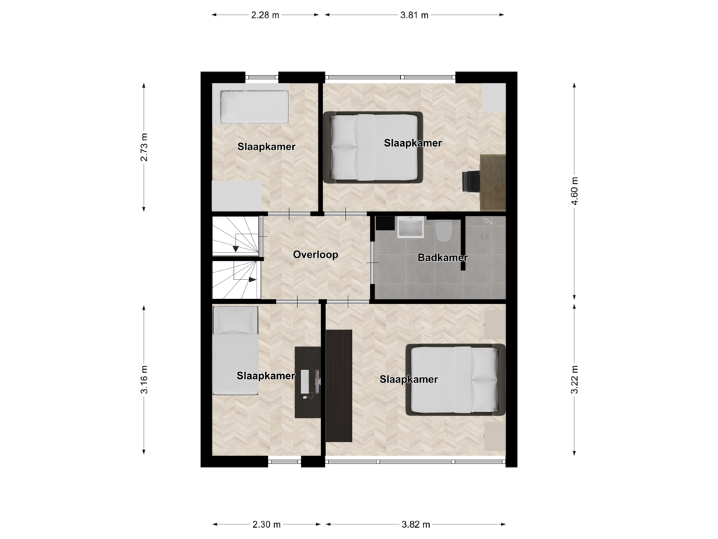 Bekijk plattegrond van Eerste verdieping van Dinkelstraat 19