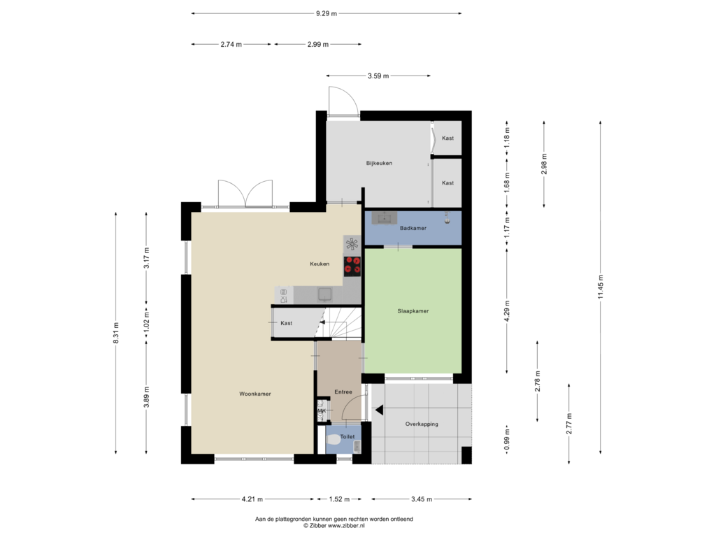 Bekijk plattegrond van Begane Grond van Klaproos 67