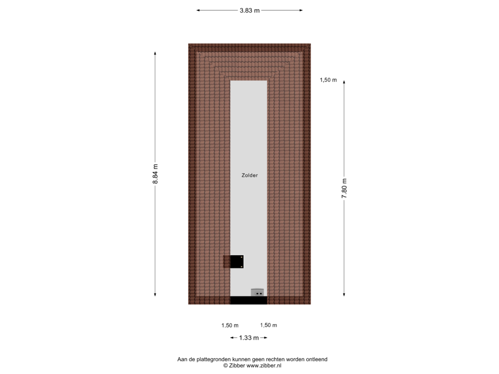 View floorplan of Zolder of Opper Haudmare 7