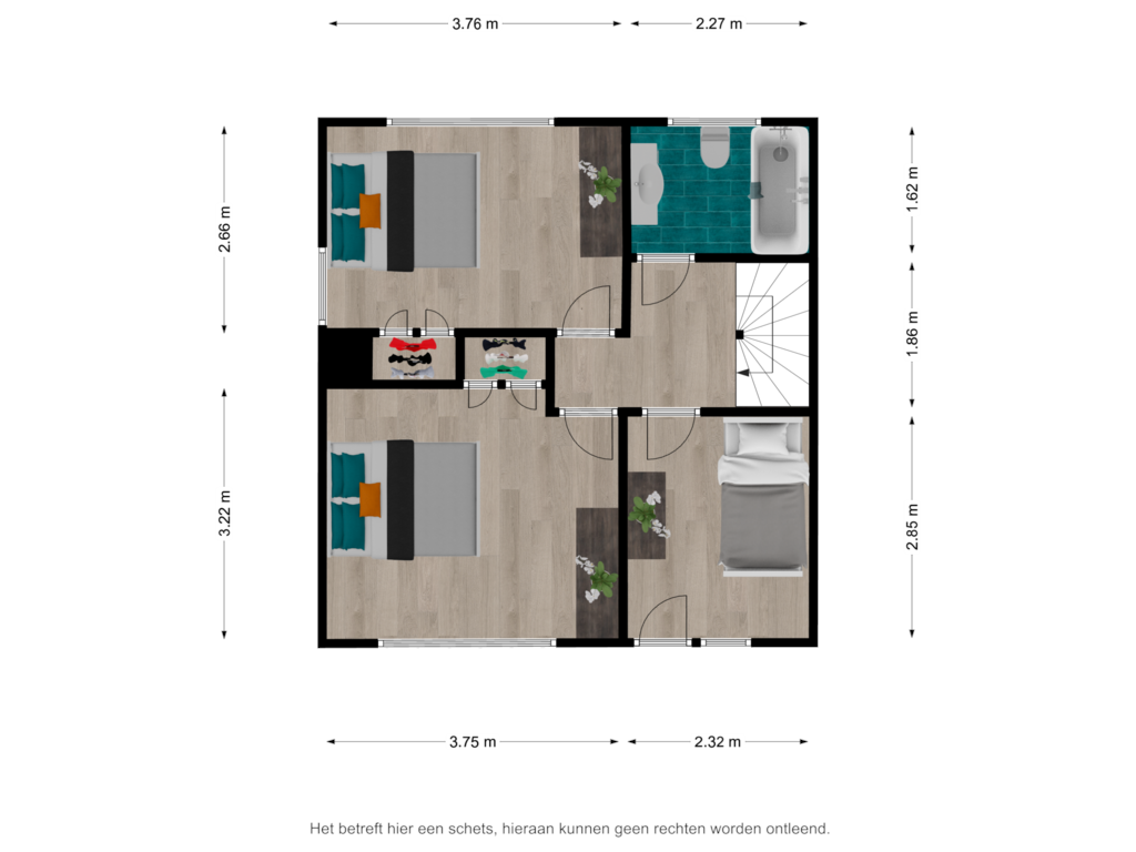 Bekijk plattegrond van 1e verdieping van Ankerstraat 64