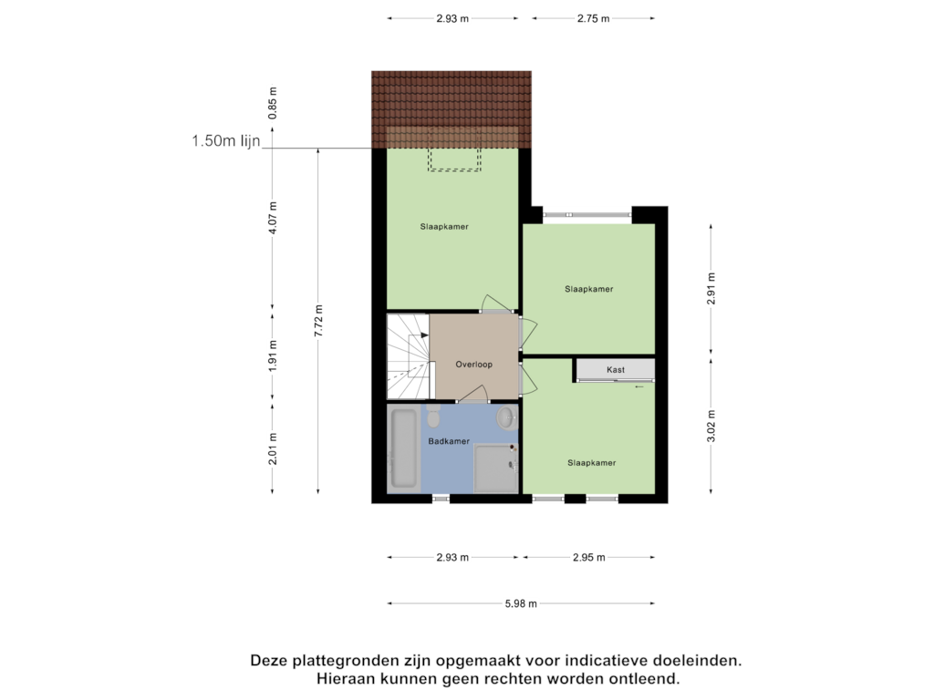 View floorplan of Eerste Verdieping of Baltesakker 2-A