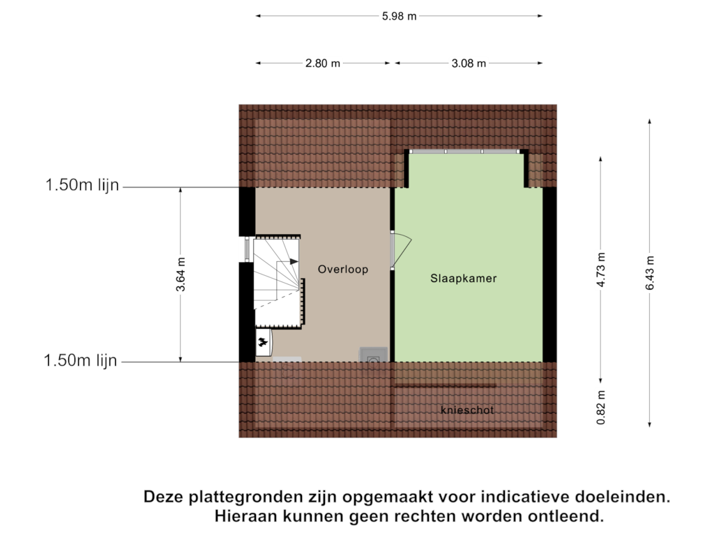 View floorplan of Tweede Verdieping of Baltesakker 2-A