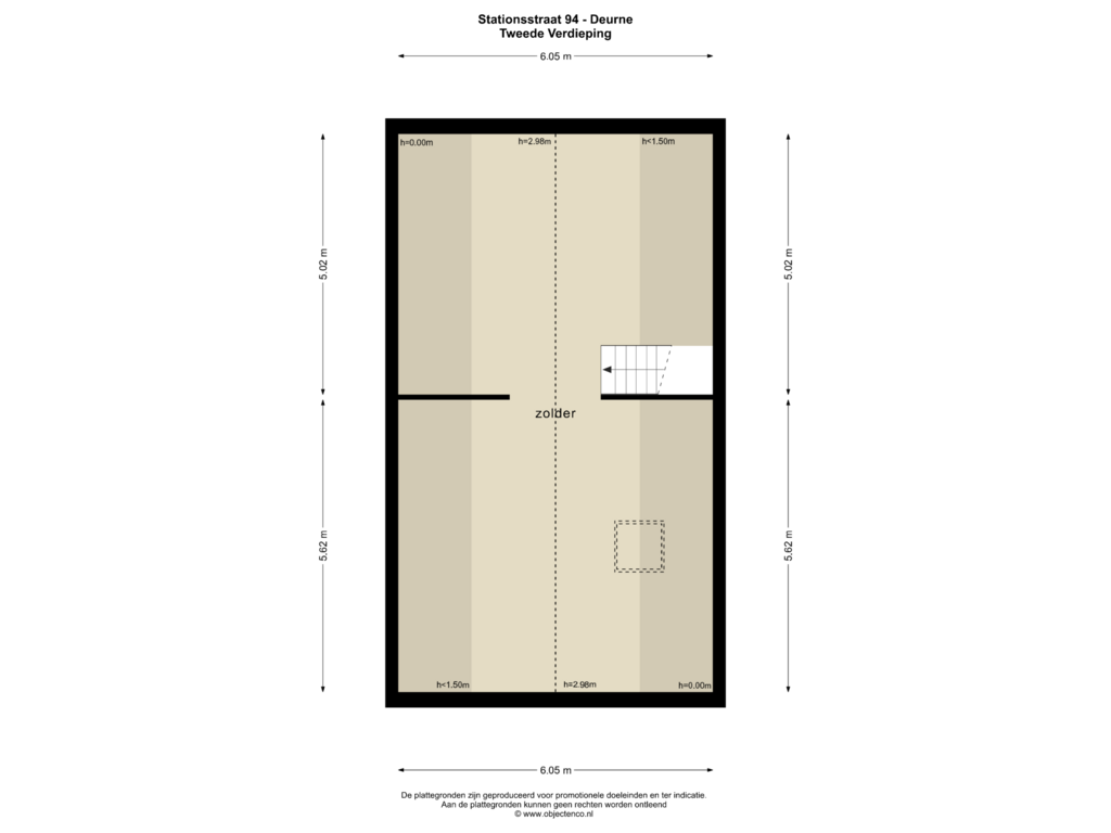 View floorplan of TWEEDE VERDIEPING of Stationsstraat 94