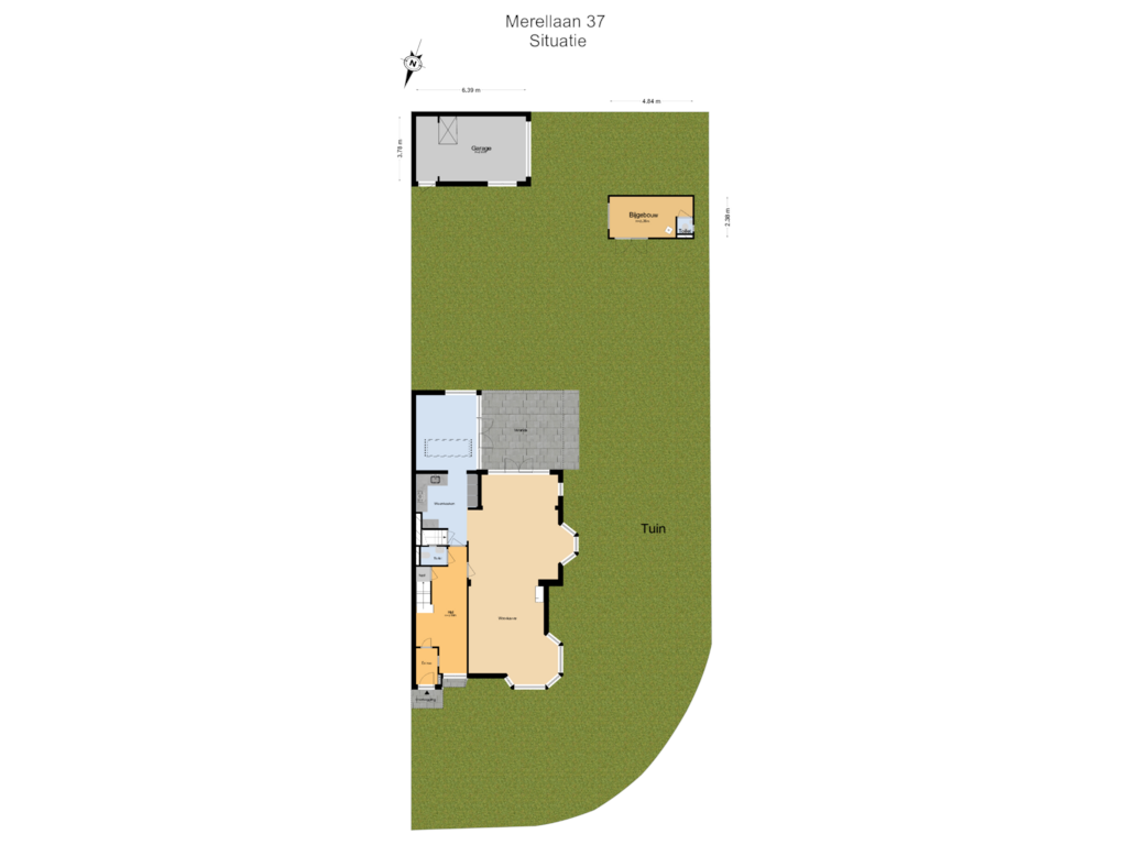 Bekijk plattegrond van Begane Grond + Tuin van Merellaan 37