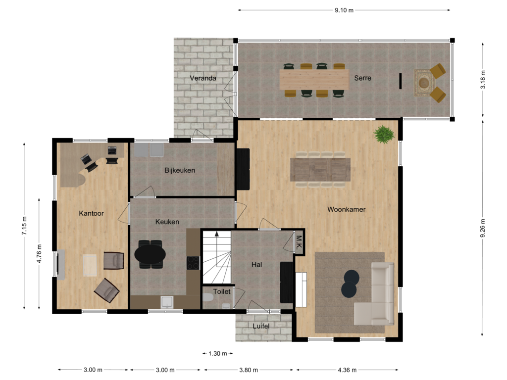 Bekijk plattegrond van Begane grond van Winterdijk 43