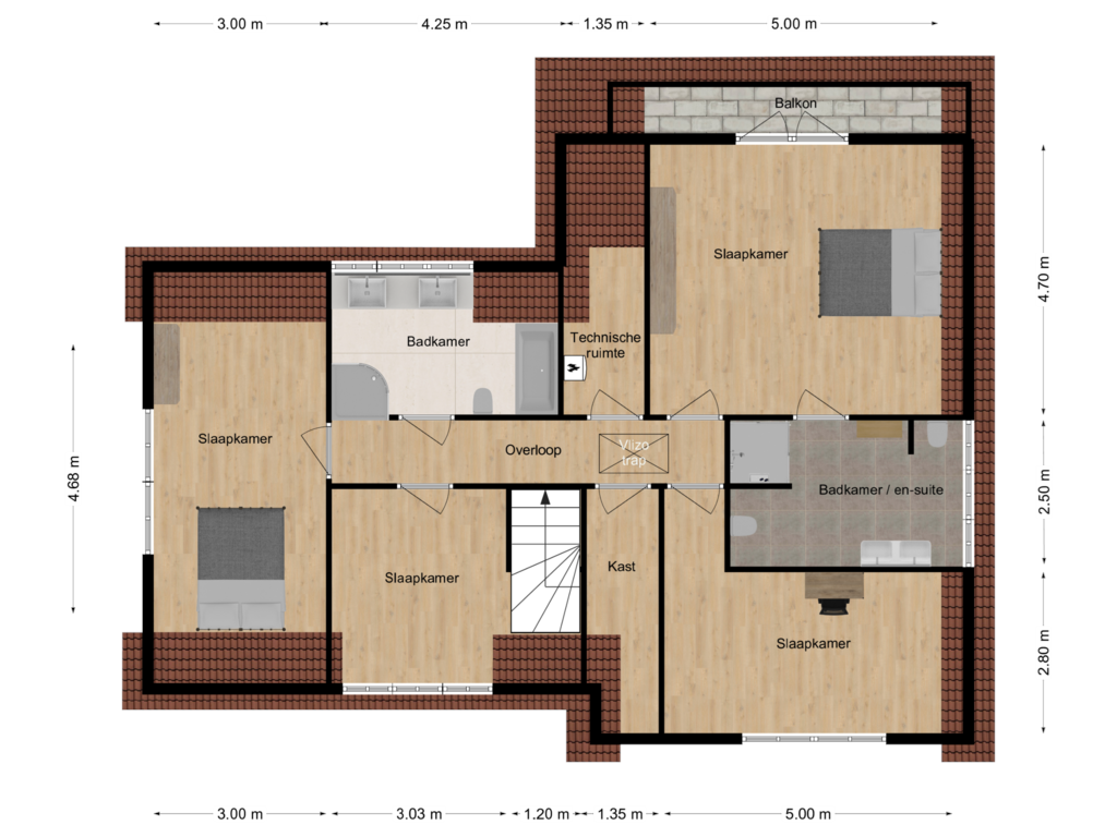 Bekijk plattegrond van 1e verdieping van Winterdijk 43