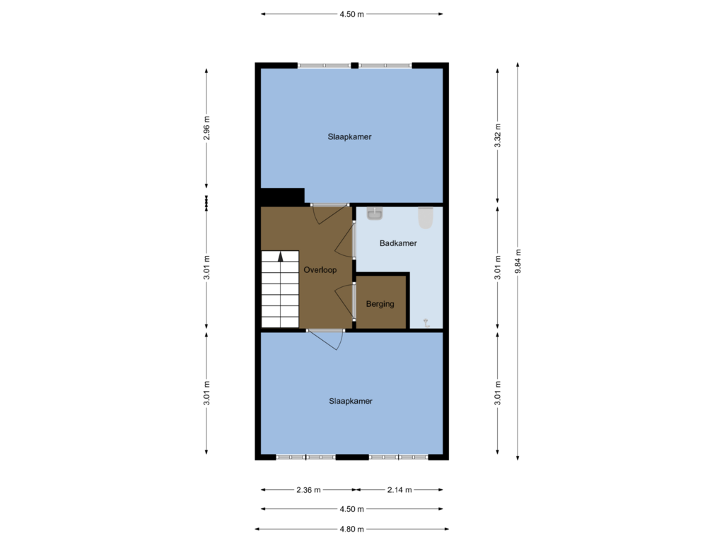 Bekijk plattegrond van Verdieping 3 van Dupondiusstraat 12