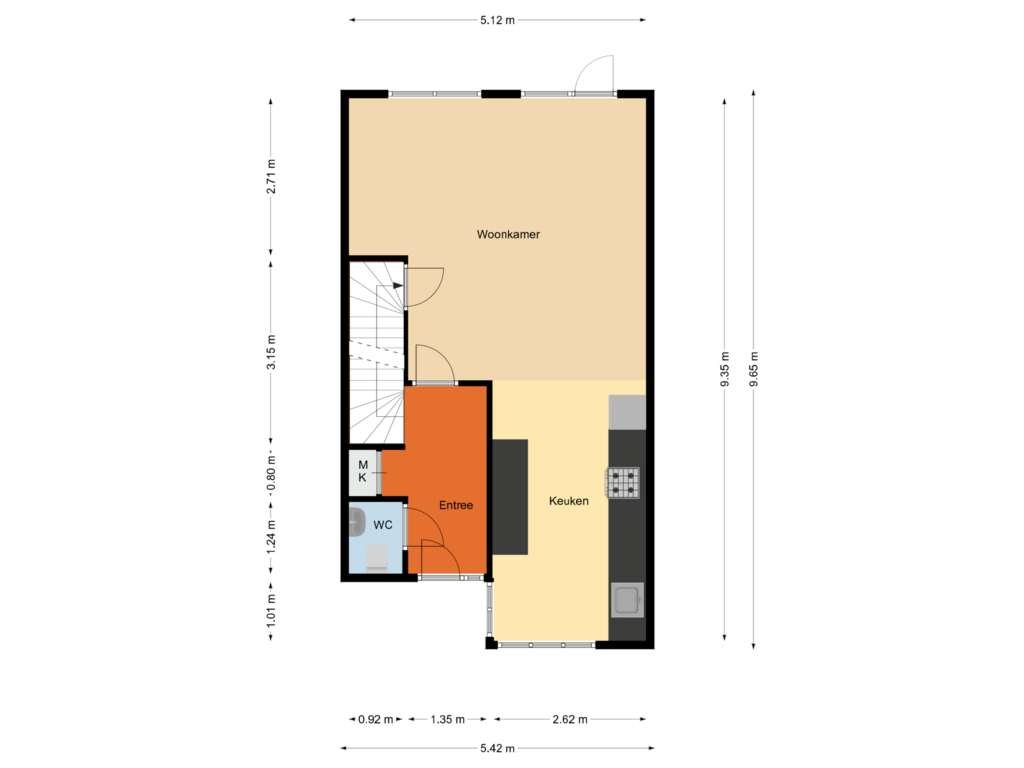 Bekijk plattegrond van Begane grond van Grote Kreeklaan 6