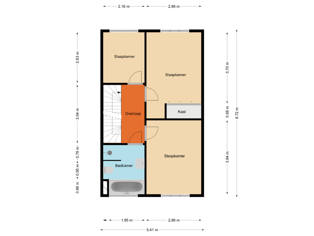 Bekijk plattegrond van Eerste verdieping van Grote Kreeklaan 6