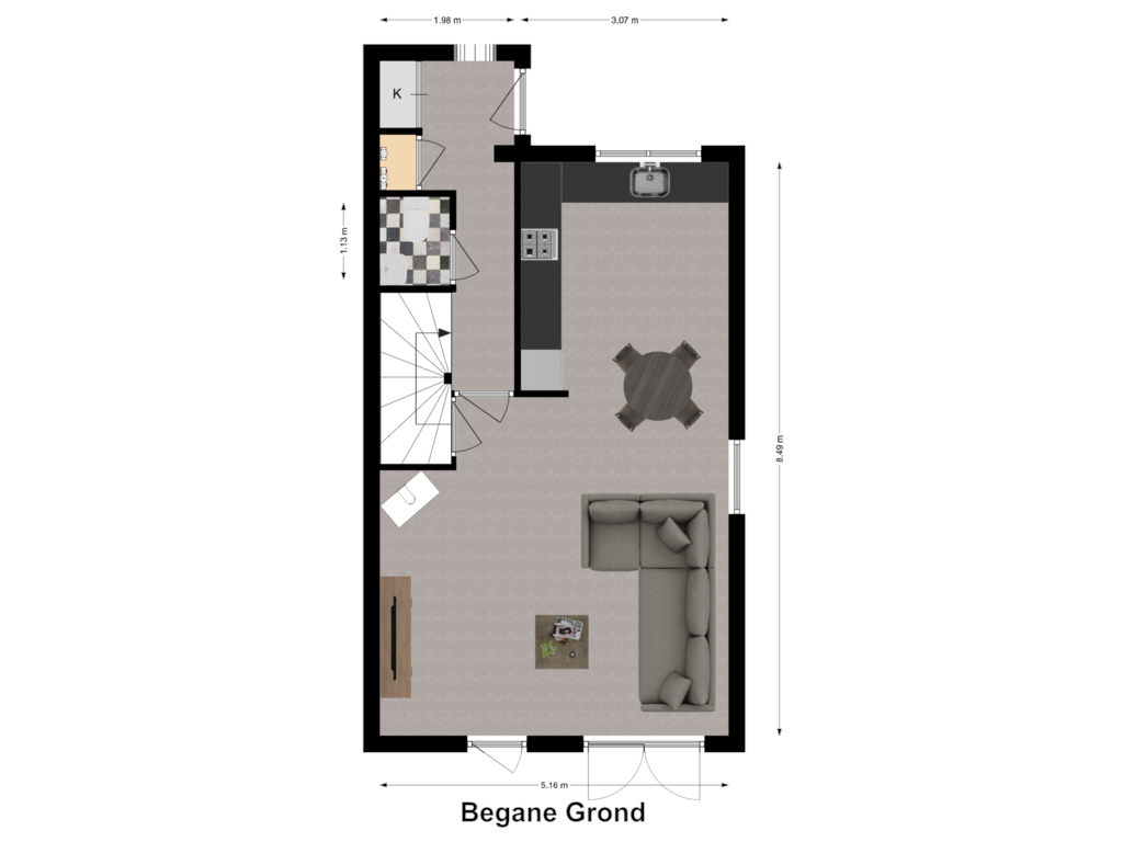 Bekijk plattegrond van Begane Grond van Aveling 2