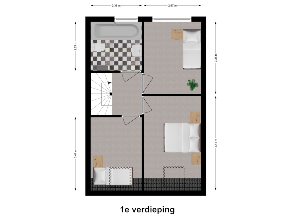 Bekijk plattegrond van 1e Verdieping van Aveling 2