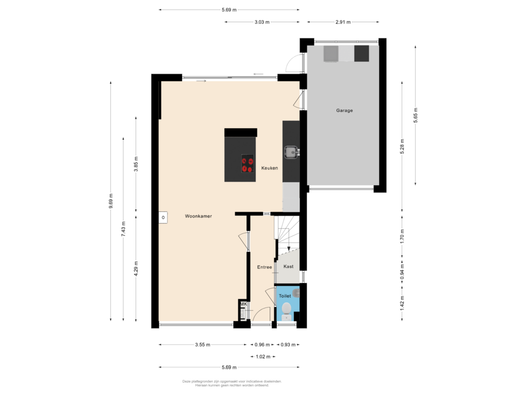 Bekijk plattegrond van Begane grond van Vierakkers 16