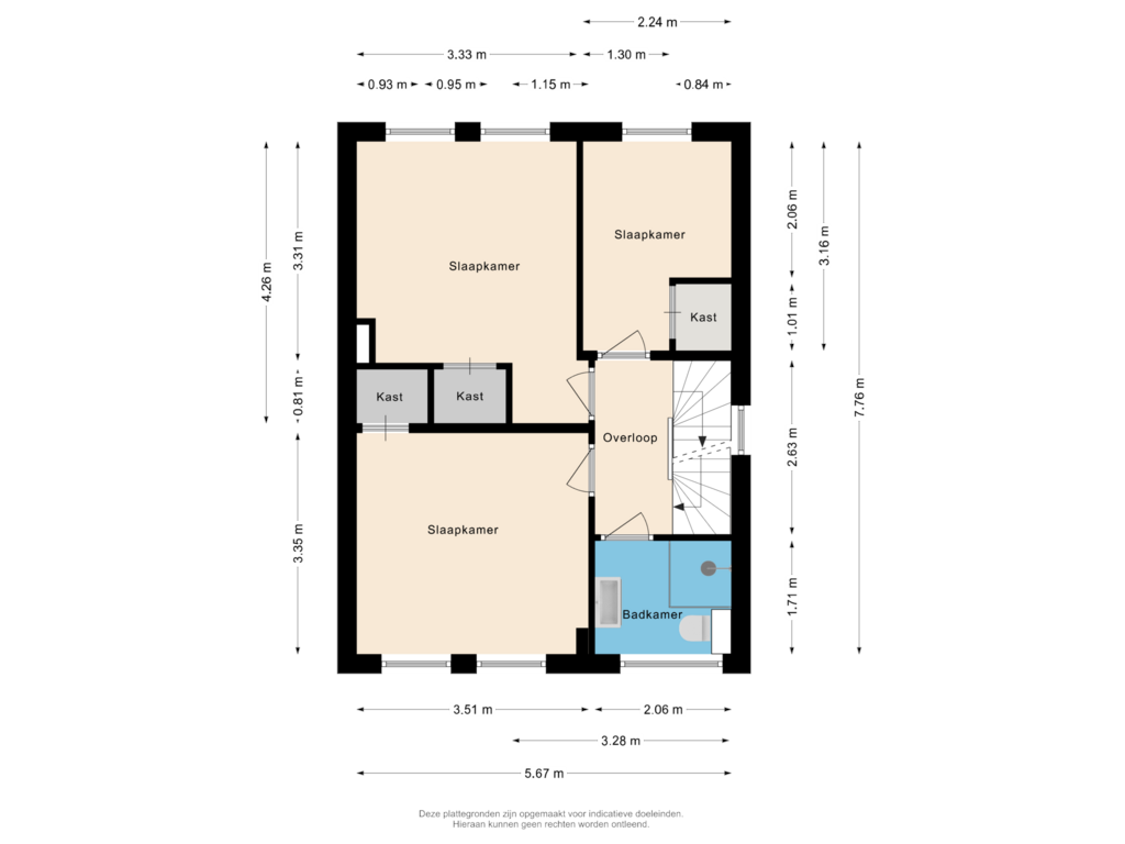 Bekijk plattegrond van Eerste verdieping van Vierakkers 16