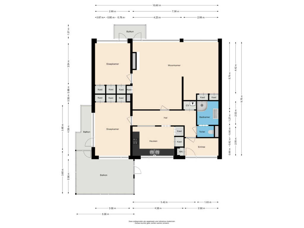 View floorplan of Appartement of Valkenburgerplein 8-II