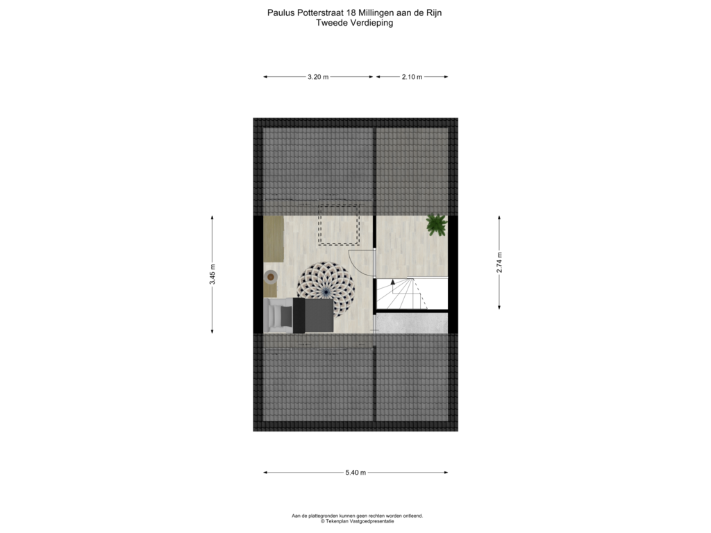 View floorplan of Tweede Verdieping of Paulus Potterstraat 18