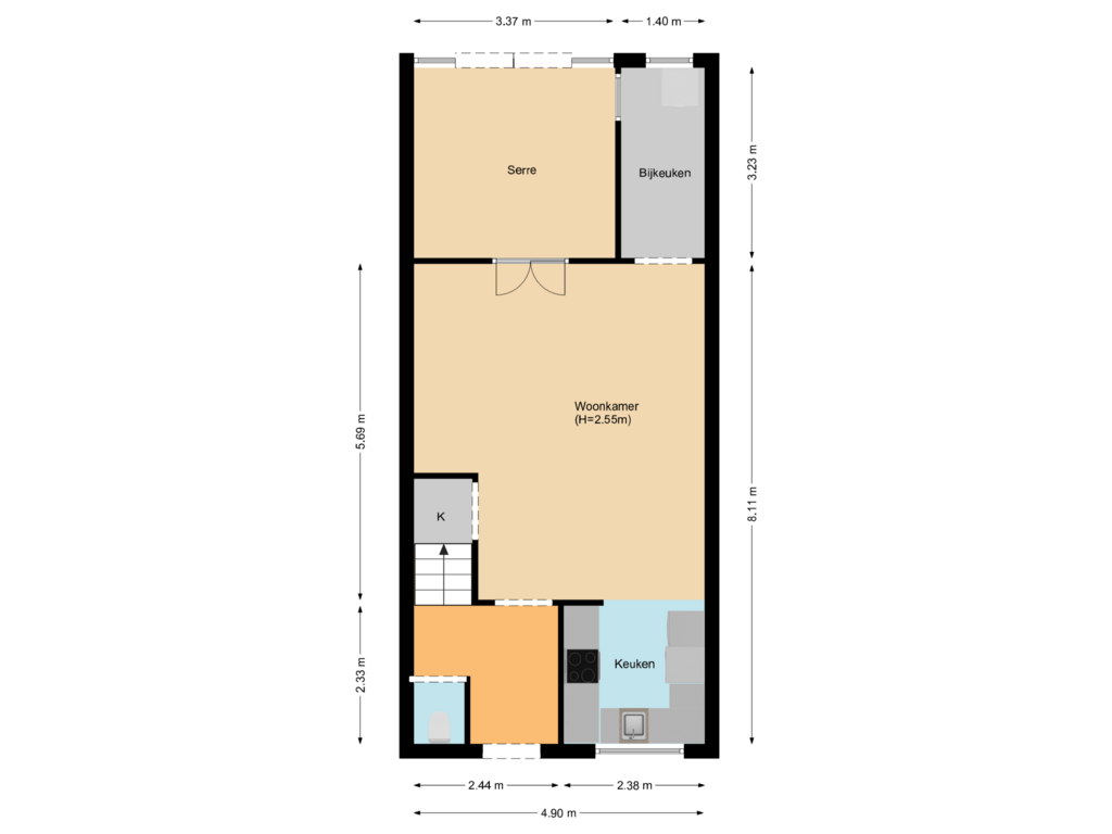 View floorplan of First floor of Hoefijzer 32