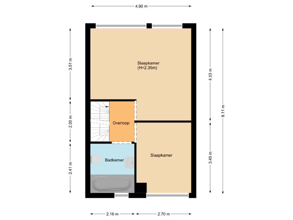 View floorplan of Floor 3 of Hoefijzer 32