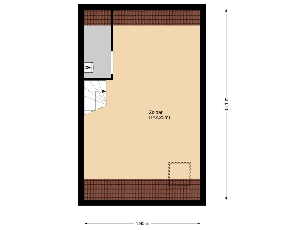 View floorplan of Floor 1 of Hoefijzer 32