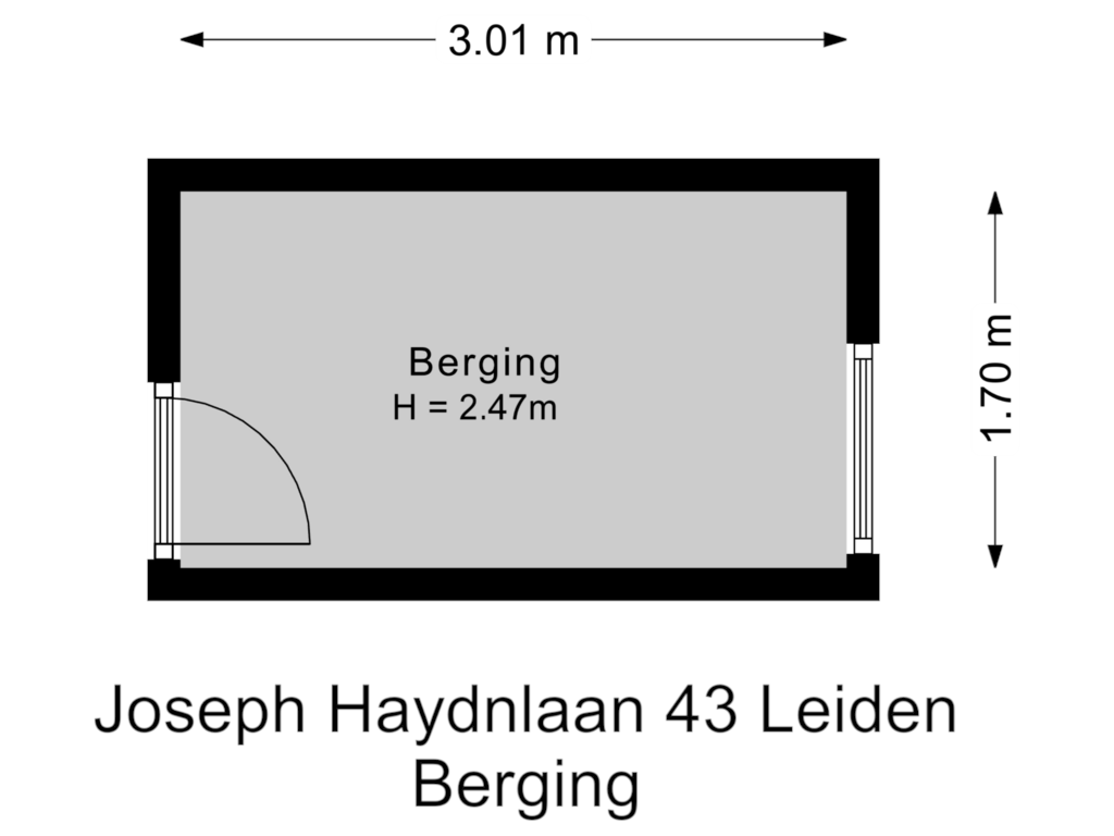 View floorplan of Berging of Joseph Haydnlaan 43