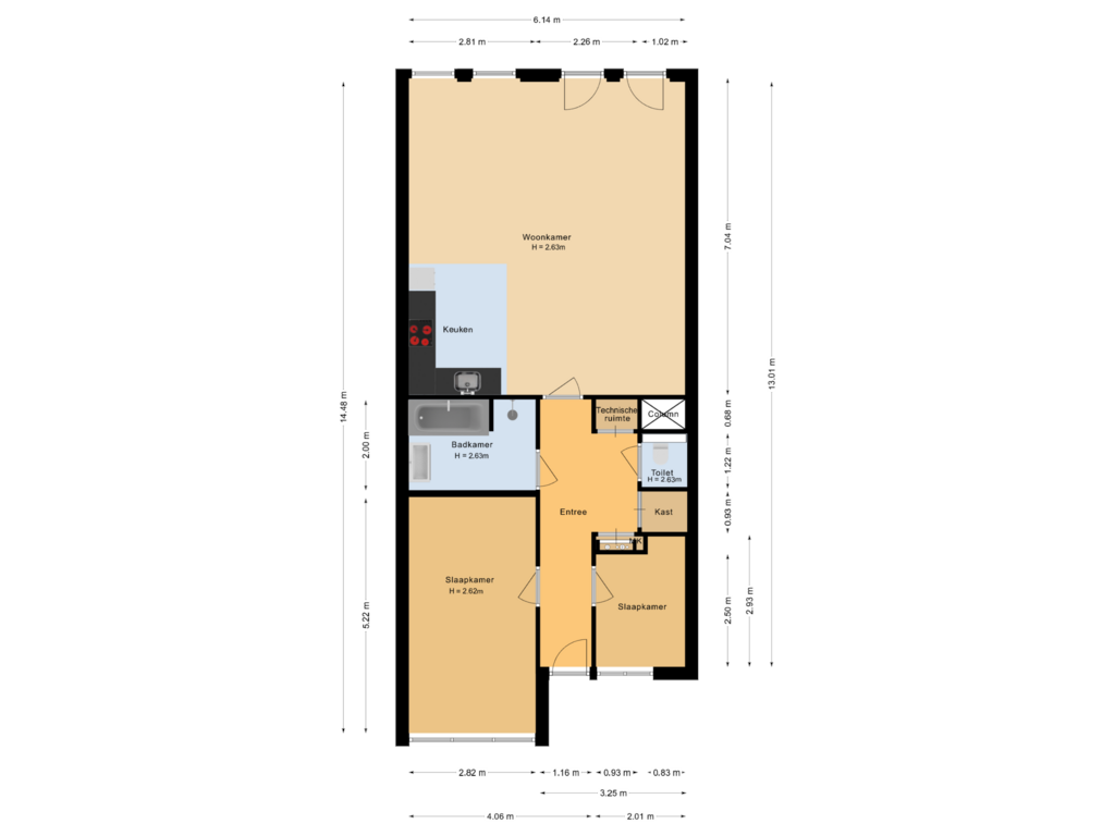 Bekijk plattegrond van Appartement van Menno van Coehoornstraat 33