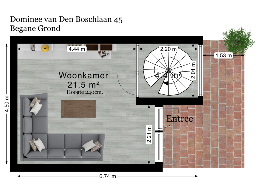 View floorplan of Begane Grond of Ds van den Boschlaan 45