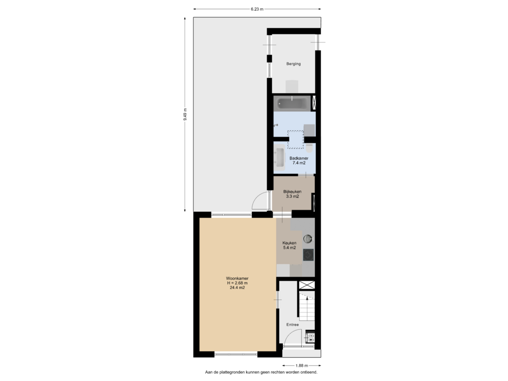 Bekijk plattegrond van Begane Grond Met Tuin van Albertine Agnesstraat 5