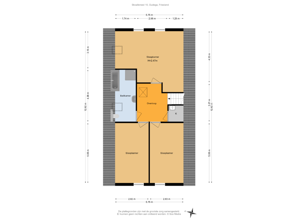 Bekijk plattegrond van 1e verdieping van Skoallereed 10