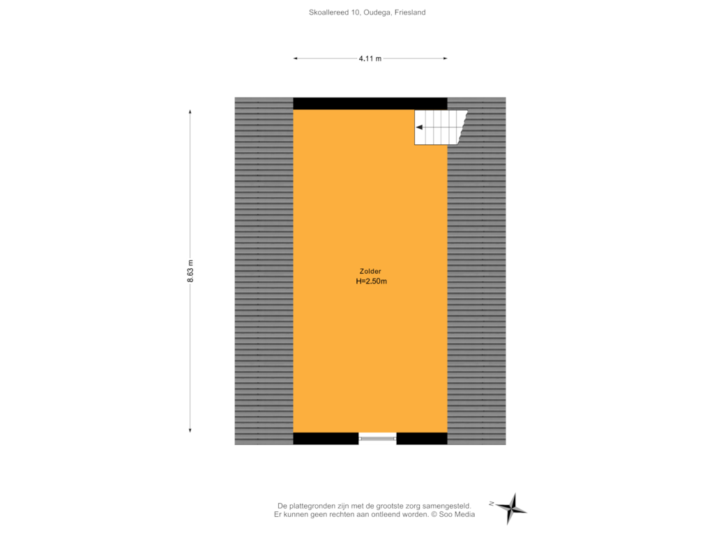 Bekijk plattegrond van Berging (1e verd.) van Skoallereed 10